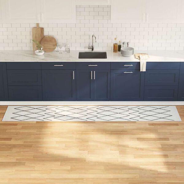 vidaXL Tapete de Cozinha Branco 300 x 60 cm Veludo