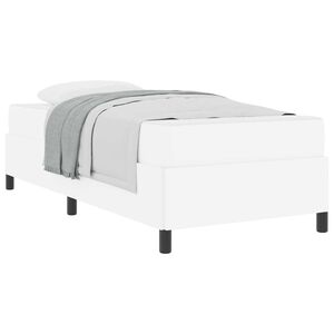 vidaXL Estrutura da Cama com colch&atilde;o Branco 90 x 200 cm tecido