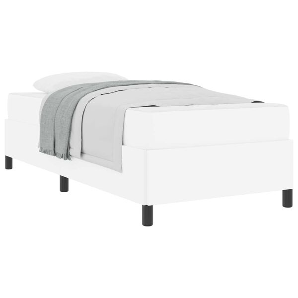 vidaXL Estrutura da Cama com colch&atilde;o Branco 90 x 200 cm tecido