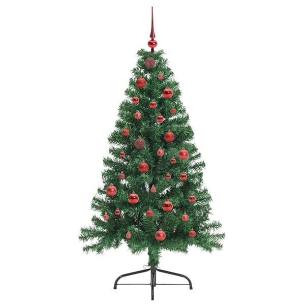 vidaXL &Aacute;rvore de Natal Artificial Pr&eacute;-iluminada Verde 150 cm PVC
