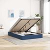 vidaXL Estrutura de cama otomana sem colch&atilde;o 140x200 cm tecido azul