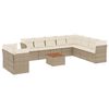 vidaXL 11 pcs conjunto sof&aacute;s de jardim c/ almofad&otilde;es vime PE bege