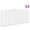 vidaXL Cestos gabi&atilde;o arqueados 3pcs 400x30x160/180cm ferro galvanizado
