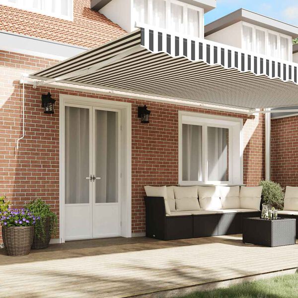 vidaXL Toldo retr&aacute;til manual 500x300 cm antracite e branco