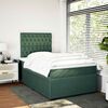 vidaXL Cama boxspring com colch&atilde;o 120x190 cm veludo verde-escuro