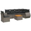 vidaXL 7 pcs conjunto sof&aacute;s p/ jardim c/ almofad&otilde;es vime PE cinzento