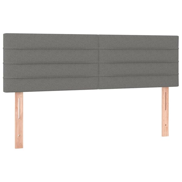 vidaXL Cabeceiras cinzento-escuro 144x5x78/88 cm tecido