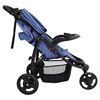 vidaXL Carrinho de beb&eacute; com tr&ecirc;s rodas a&ccedil;o azul-marinho e preto