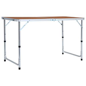 vidaXL Mesa de campismo dobr&aacute;vel 120x60 cm alum&iacute;nio