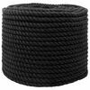 vidaXL Corda de Algod&atilde;o 10 mm 100 m Preto 100% Algod&atilde;o
