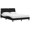 vidaXL Cama com colch&atilde;o 140x190 cm tecido preto