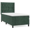 vidaXL Cama com molas/colch&atilde;o 90x190 cm veludo verde-escuro