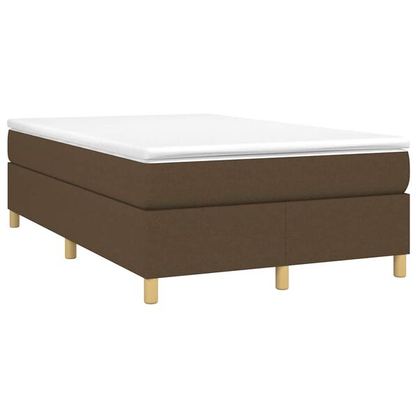 vidaXL Cama boxspring com colch&atilde;o 120x190 cm tecido castanho-escuro