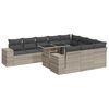 vidaXL 11 pcs conjunto sof&aacute;s de jardim c/ almofad&otilde;es vime PE cinzento