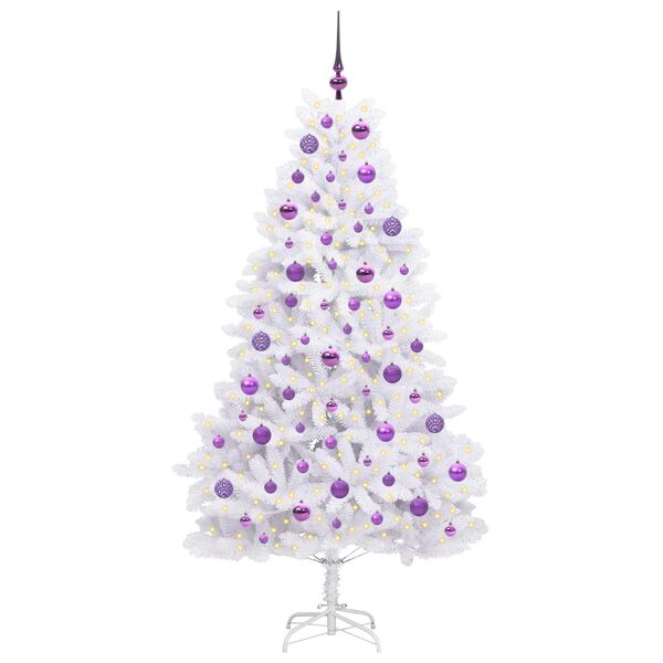vidaXL &Aacute;rvore de Natal Articulada Artificial Branco 180 cm PVC e A&ccedil;o