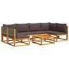 vidaXL Conjunto de sof&aacute;s de jardim vidaXL de 7 pe&ccedil;as com almofadas de madeira de ac&aacute;cia e vime
