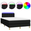 vidaXL Cama box spring c/ colch&atilde;o e LED 120x190 cm tecido preto