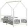 vidaXL Estrutura de cama infantil 80x160 cm pinho maci&ccedil;o branco