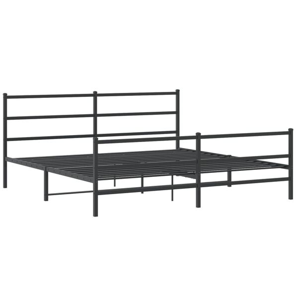 vidaXL Estrutura de cama com cabeceira e p&eacute;s 180x200 cm metal preto