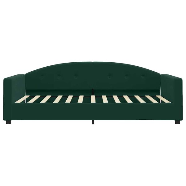 vidaXL Sof&aacute;-cama com colch&atilde;o 100x200 cm veludo verde-escuro