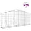 vidaXL Cestos gabi&atilde;o arqueados 20pcs 200x30x80/100cm ferro galvanizado
