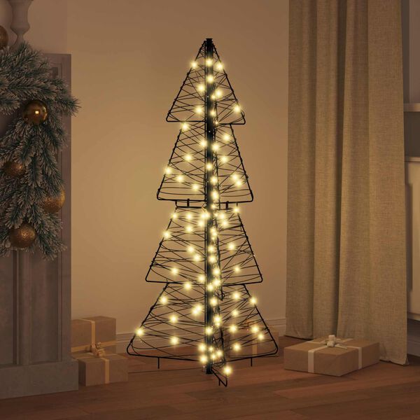 vidaXL &Aacute;rvore de Natal com 100 LEDs Branco quente 120 cm Vime