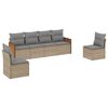 vidaXL 6 pcs conjunto de sof&aacute;s p/ jardim com almofad&otilde;es vime PE bege