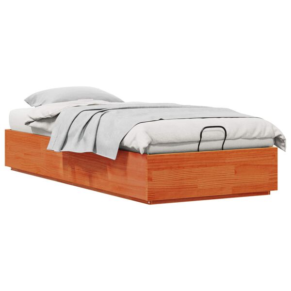 vidaXL Estrutura de Cama Ottoman Castanho Cera 80 x 200 cm