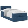 vidaXL Cama otomana com colch&atilde;o 90x200 cm tecido azul