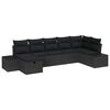 vidaXL Conjunto de Sof&aacute; de Jardim 7 unid. Preto vime PE
