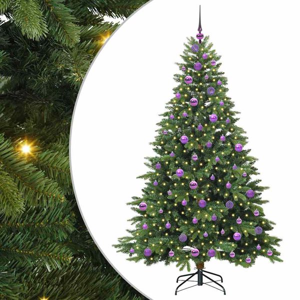 vidaXL &Aacute;rvore de Natal Artificial com 300 LEDs Verde 180 cm PE e PVC