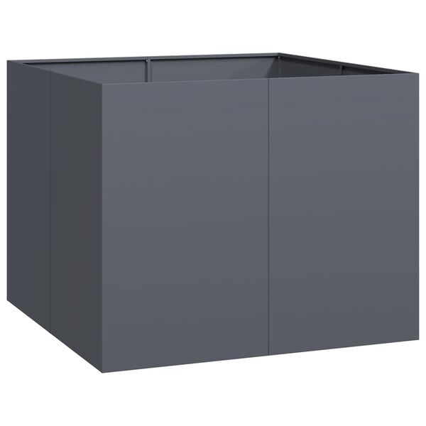 vidaXL Vaso floreira 100x100x80 cm a&ccedil;o antracite