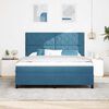 vidaXL Cama Box Spring LED com colch&atilde;o Azul Escuro 180 x 200 cm Veludo