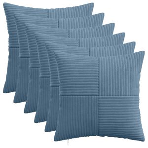 vidaXL Capa almofada 6 pcs ALMELO Azul 30 x 30 cm cord&atilde;o