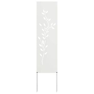 vidaXL Tela de Privacidade para Jardim Floral Branco 32 x 140 cm