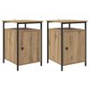 vidaXL Arm&aacute;rio de Cabeceira 2 pcs Carvalho Artesanal 40 x 42 x 60cm