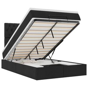 moldura de cama s&iacute;riaXL otomana com colch&atilde;o preto tecido