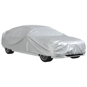 vidaXL Cobertura de carro p/ Sedan c/ cintas de fivela M PEVA prateado
