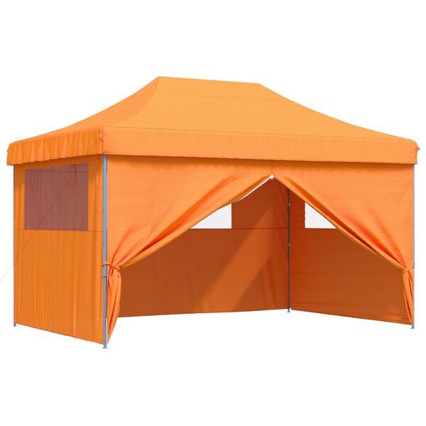 vidaXL Tenda para festas pop-up dobr&aacute;vel c/ 4 paredes laterais laranja