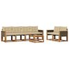 vidaXL Conjunto de Sof&aacute;s para Exterior 7 pcs Natural e Bege