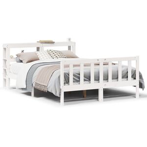 vidaXL Cama sem colch&atilde;o 120x200 cm madeira de pinho maci&ccedil;a branco