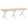 vidaXL P&eacute;s para mesa de jantar em formato de X, 3 pe&ccedil;as, branco, 90x (72-73) cm, a&ccedil;o
