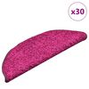 vidaXL Tapetes de escada 30 pe&ccedil;as 56x17x3 cm rosa semicircular