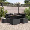 vidaXL Conjunto de Sof&aacute; de Jardim 5 pcs Preto Rattan Sint&eacute;tico