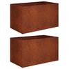 vidaXL Vaso de Jardim 2 unid. Ferro Enferrujado 100 x 50 x 50 cm