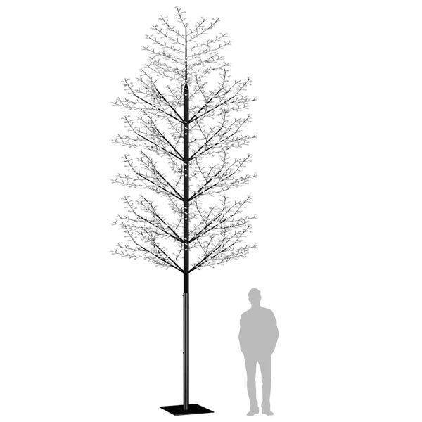 vidaXL Árvore de Natal 2000 luzes LED flor cerejeira luz azul 500 cm