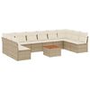 vidaXL 11 pcs conjunto sof&aacute;s de jardim c/ almofad&otilde;es vime PE bege