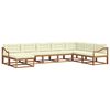 vidaXL Conjunto de Sof&aacute;s para Exterior 8 pcs Natural e Creme