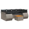 vidaXL 7 pcs conjunto sof&aacute;s p/ jardim c/ almofad&otilde;es vime PE cinzento