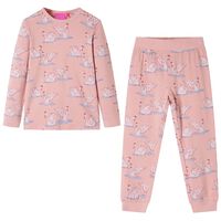 Pijama de manga comprida para criança rosa-claro 92